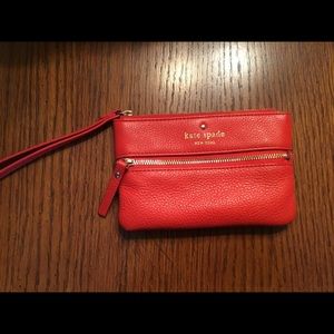 Kate Spade red wristlet, perfect shape!
